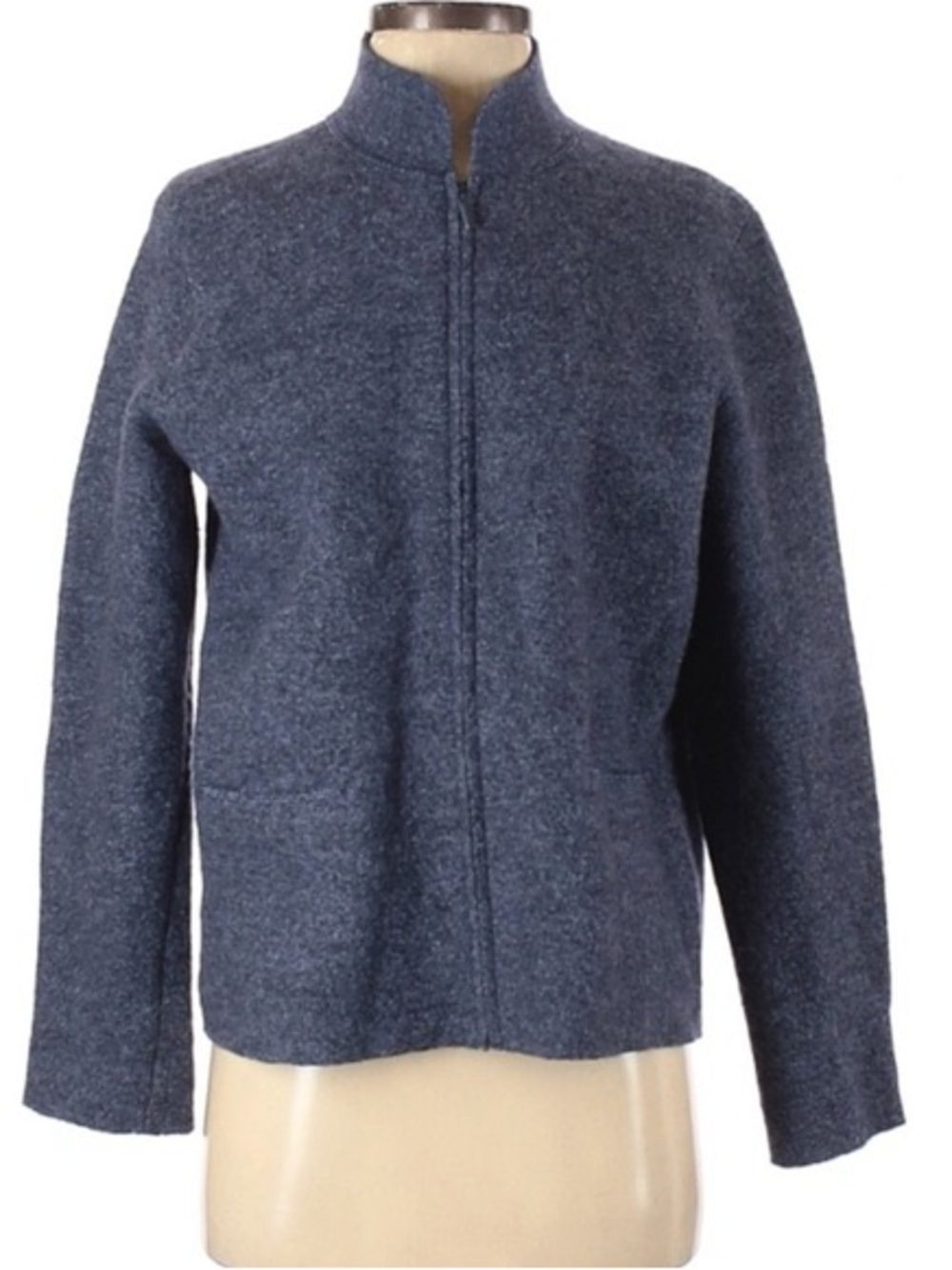 Eileen Fisher Woman 100% Wool Zip-Front Jacket Size XL quiet-luxury capsule chic